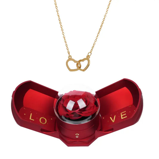 Eternal Harmony Rose Box with Engraved Necklace
